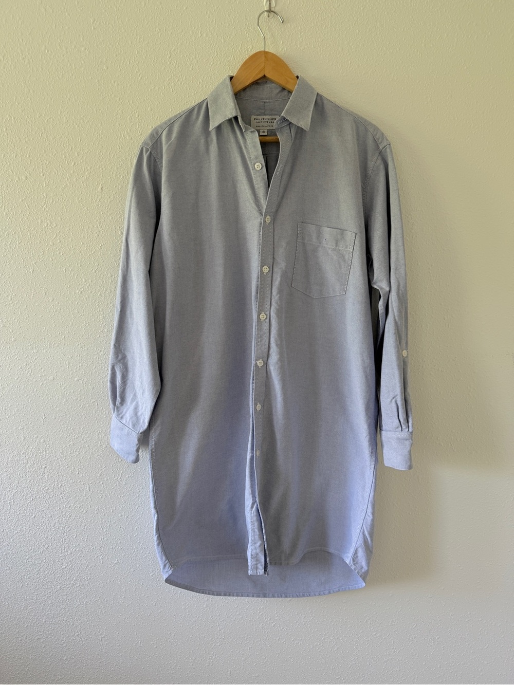 Emily Phillips Nashville Chambray Girlfriend Shirt Dress Size 6 Made in USA